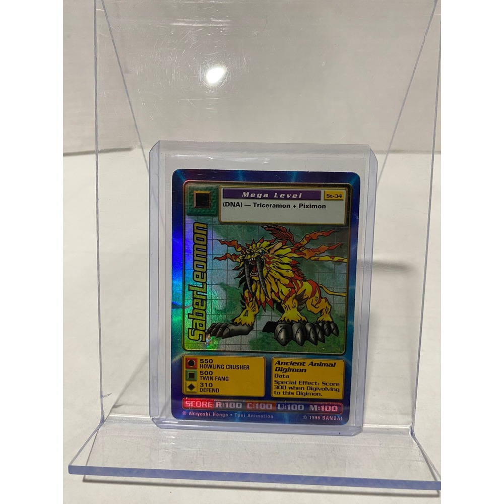 Bandai Digimon Trading Card Game SaberLeomon St-34 Holo Foil 1999 Vintage